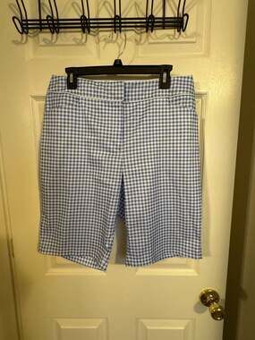 Tail White Label Blue Gingham Golf Bermuda Shorts Size 12